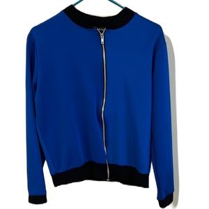 Boohoo Women Blue Bomber Jacket Full Size Zipper Size 8